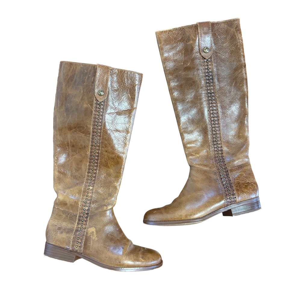 Patricia Nash Carlina Tall Riding Boot Brown Leather Women's Size 5.5